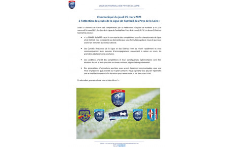 OFFICIEL: ARRET DES CHAMPIONNATS AMATEURS 