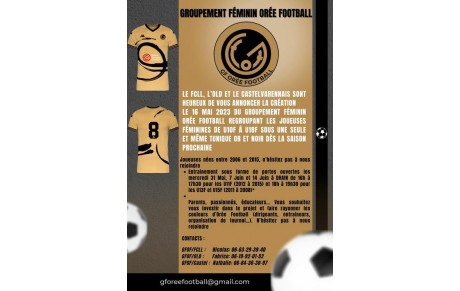 CRÉATION GROUPEMENT FÉMININ 2023/2024